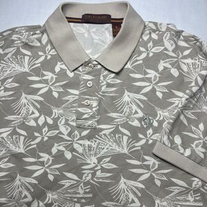 Tori Richard Honolulu Thinking Monkey Logo Polo Shirt Men's Gray Size Large